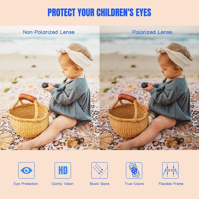Jaunas bērnu polarizētās saulesbrilles Retro apaļas saulesbrilles meitenēm, zēniem vecumā no 3 līdz 12 gadiem