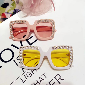 2022 Επώνυμα γυαλιά ηλίου Diamond Παιδικά γυαλιά ηλίου UV400 Μεγάλος σκελετός γυαλιά Baby Boys Girls Lovely Sunglasses Oculos