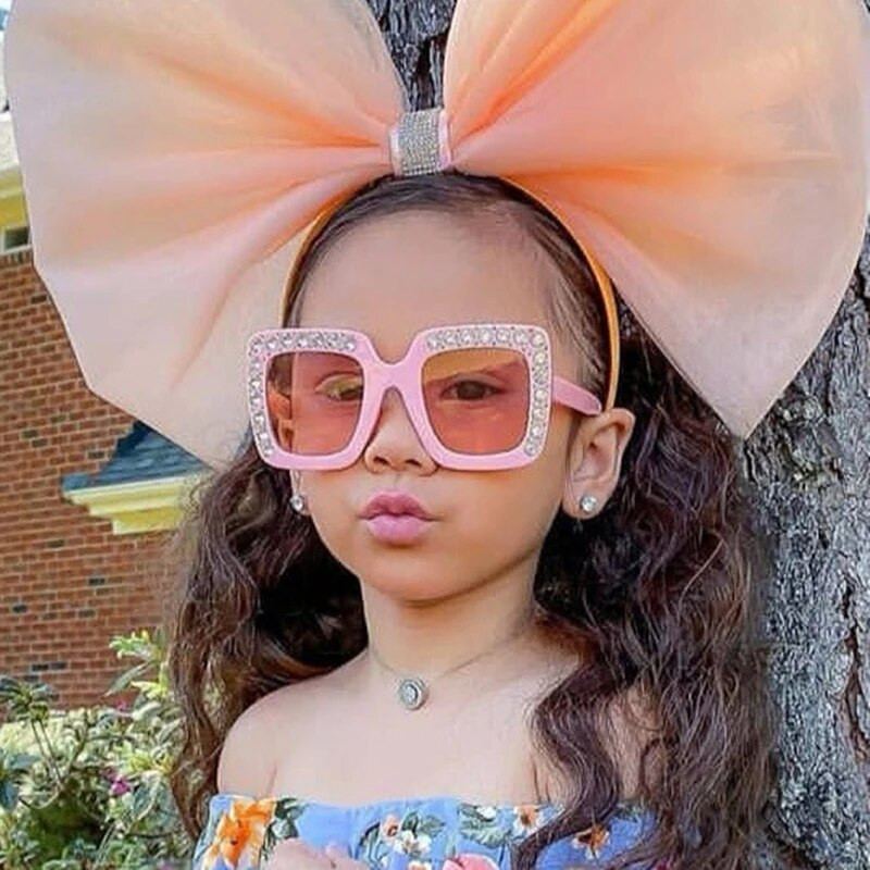 2022. gada zīmola lielizmēra dimanta saulesbrilles bērniem UV400 saulesbrilles liela rāmja aizsargbrilles mazuļiem zēniem meitenēm burvīgas saulesbrilles Oculos brilles