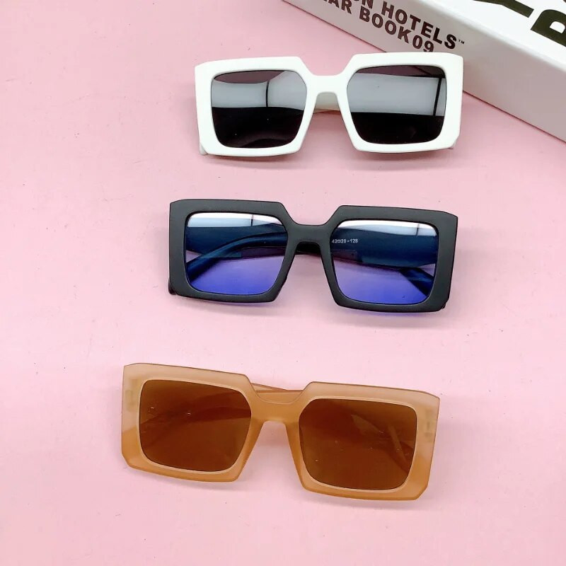 Koreja Cute Kids Saulesbrilles Taisnstūris Mode Bērnu Saulesbrilles Vintage Square Outdoor Brilles Brilles Forša stila Brilles