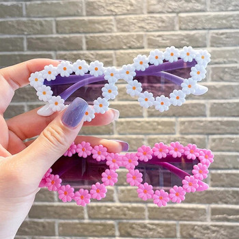 2023 Най-новите ретро момичета момчета цветове кръгли цветя форма на котешко око детски слънчеви очилаUV400 външни детски поляризирани слънчеви очила