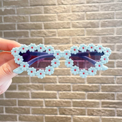 2023. gada jaunākās vintage meiteņu zēnu krāsas apaļas puķes kaķa acs formas bērnu saulesbrilles UV400 bērniem paredzētas polarizētās saulesbrilles