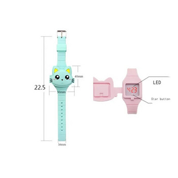 Детски часовници Детски сладък заек Котка Карикатура LED електронен часовник Момчета и момичета Силиконова играчка Ръчни часовници Подаръци