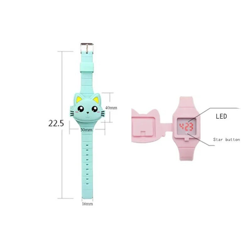 Lastekellad Lastele Armsad Jäneskass Multifilmid LED Elektroonilised Kellad Poistele ja tüdrukutele Silikoonist mänguasi Käekellad Kingitused