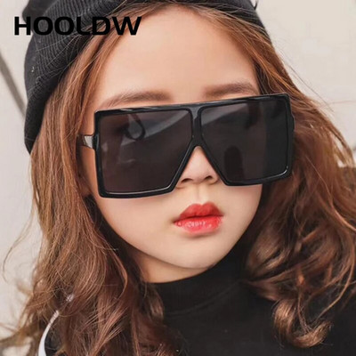 HOOLDW Új Oversize Square Kids Napszemüvegek Lányok Baba Fiúk Punk Napszemüvegek UV400 Gyerekszemüvegek Árnyékolók Szemüvegek Oculos De Sol