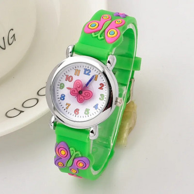 Kell lastele 3D multifilm Liblikas Kummist Kvarts Käekell Üliõpilastele Tüdrukutele Värvilised armsad Kellad Poistele Kingitus Kell Relogios