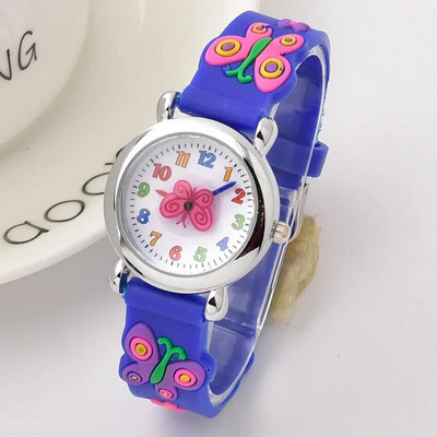 Kell lastele 3D multifilm Liblikas Kummist Kvarts Käekell Üliõpilastele Tüdrukutele Värvilised armsad Kellad Poistele Kingitus Kell Relogios