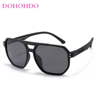 Bērniem Double Bridges polarizētas saulesbrilles Jaunas 3-12 gadus vecas meitenes zēniem TAC brilles Silikona elastīgais briļļu ietvars UV aizsargājošas žalūzijas