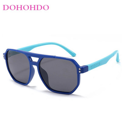 Bērniem Double Bridges polarizētas saulesbrilles Jaunas 3-12 gadus vecas meitenes zēniem TAC brilles Silikona elastīgais briļļu ietvars UV aizsargājošas žalūzijas