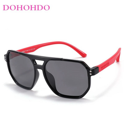 Bērniem Double Bridges polarizētas saulesbrilles Jaunas 3-12 gadus vecas meitenes zēniem TAC brilles Silikona elastīgais briļļu ietvars UV aizsargājošas žalūzijas