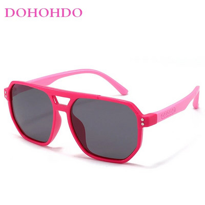 Bērniem Double Bridges polarizētas saulesbrilles Jaunas 3-12 gadus vecas meitenes zēniem TAC brilles Silikona elastīgais briļļu ietvars UV aizsargājošas žalūzijas