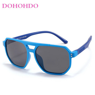 Bērniem Double Bridges polarizētas saulesbrilles Jaunas 3-12 gadus vecas meitenes zēniem TAC brilles Silikona elastīgais briļļu ietvars UV aizsargājošas žalūzijas