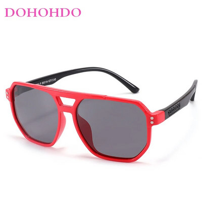 Bērniem Double Bridges polarizētas saulesbrilles Jaunas 3-12 gadus vecas meitenes zēniem TAC brilles Silikona elastīgais briļļu ietvars UV aizsargājošas žalūzijas