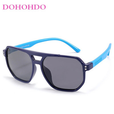 Bērniem Double Bridges polarizētas saulesbrilles Jaunas 3-12 gadus vecas meitenes zēniem TAC brilles Silikona elastīgais briļļu ietvars UV aizsargājošas žalūzijas