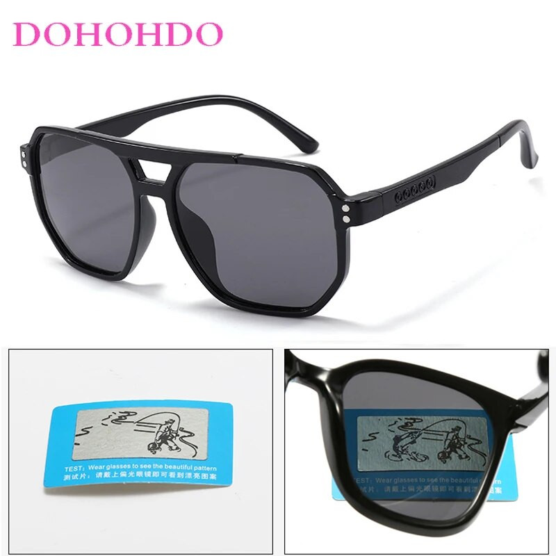 Bērniem Double Bridges polarizētas saulesbrilles Jaunas 3-12 gadus vecas meitenes zēniem TAC brilles Silikona elastīgais briļļu ietvars UV aizsargājošas žalūzijas