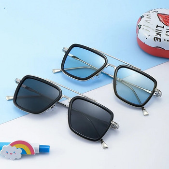 Луксозни модни детски поляризирани слънчеви очила в стил Tony Stark Детски квадратни слънчеви очила Момчета и момичета Oculos Retro Iron Man Glasses