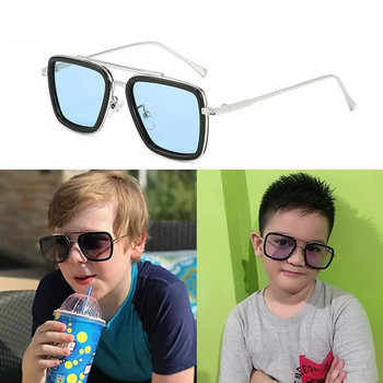 Μόδα πολυτελείας Tony Stark Παιδικά πολωτικά γυαλιά ηλίου Παιδικά τετράγωνα γυαλιά ηλίου αγόρια κορίτσια Oculos ρετρό γυαλιά Iron Man