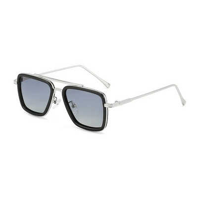 Moda de lux, stil Tony Stark, ochelari de soare polarizați pentru copii, ochelari de soare pătrați, băieți, fete, ochelari retro Iron Man