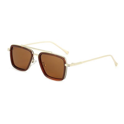 Moda de lux, stil Tony Stark, ochelari de soare polarizați pentru copii, ochelari de soare pătrați, băieți, fete, ochelari retro Iron Man