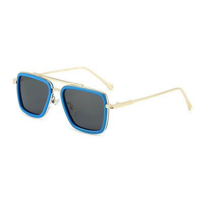 Moda de lux, stil Tony Stark, ochelari de soare polarizați pentru copii, ochelari de soare pătrați, băieți, fete, ochelari retro Iron Man