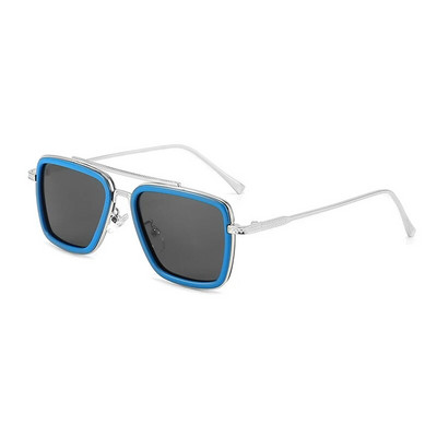 Moda de lux, stil Tony Stark, ochelari de soare polarizați pentru copii, ochelari de soare pătrați, băieți, fete, ochelari retro Iron Man