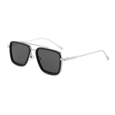 Moda de lux, stil Tony Stark, ochelari de soare polarizați pentru copii, ochelari de soare pătrați, băieți, fete, ochelari retro Iron Man