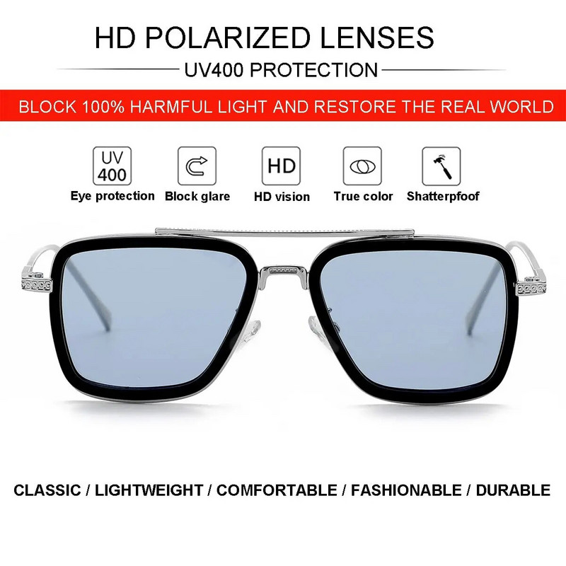 Luksuzne modne dječje polarizirane sunčane naočale u stilu Tonyja Starka Dječje četvrtaste sunčane naočale Dječaci Djevojčice Oculos retro Iron Man naočale