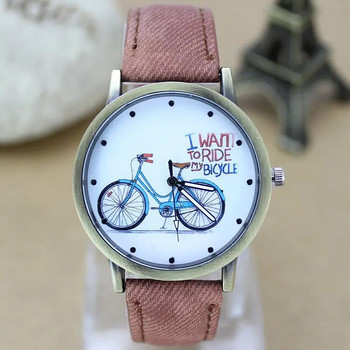 Νέο ρολόι ανδρικού ποδηλάτου μόδας Γυναικείο ρολόγια φόρεμα με δερμάτινο λουράκι Jean Ρολόγια Relogio Feminino Γυναικεία Casual Quartz Ρολόι Hot Hour