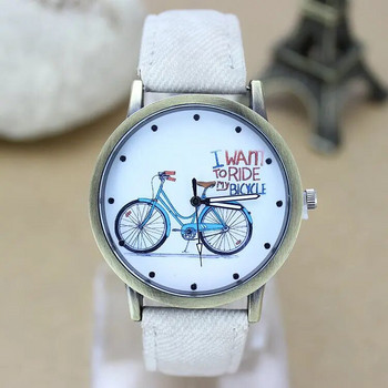 Νέο ρολόι ανδρικού ποδηλάτου μόδας Γυναικείο ρολόγια φόρεμα με δερμάτινο λουράκι Jean Ρολόγια Relogio Feminino Γυναικεία Casual Quartz Ρολόι Hot Hour