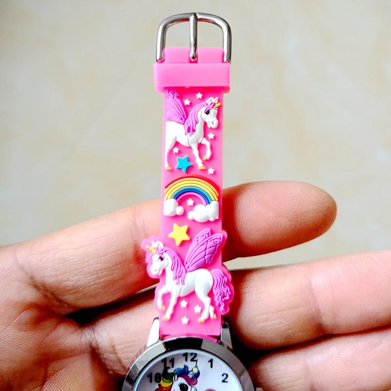 Παιδιά Αγόρια Κορίτσια Μαθητές Κινούμενα σχέδια με στάμπα σιλικόνης Lovely Unicorn Rainbow Dinosaur Baby Animals Δώρα Ρολόγια χειρός Ρολόι