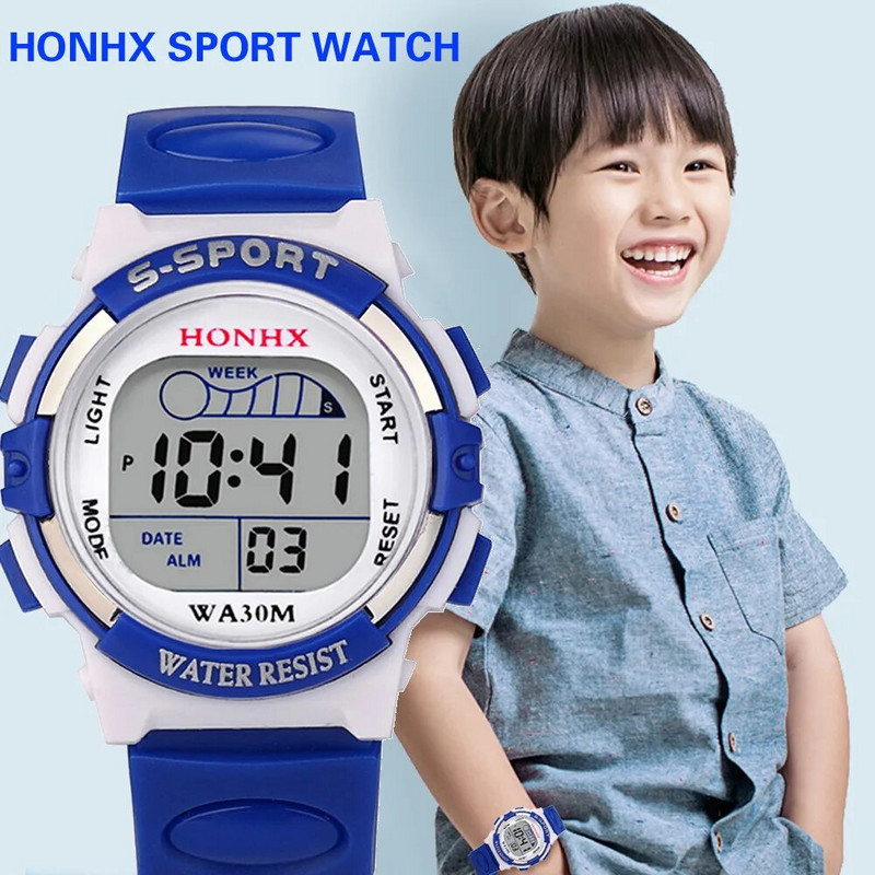 Watch Children Life Waterproof Boy Digital Led Watch A Kid Quartz Signature Date Sports Rokas pulkstenis Детские Цифровые Часы С Дисплеем