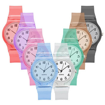 Детски часовник Детски кварцови часовници Ръчен часовник Jelly за момичета и момчета Спортни бебешки ученички Прозрачна пластмаса Montre Femme