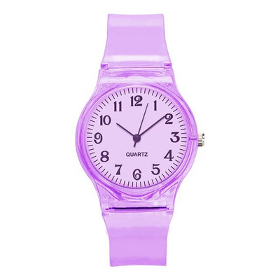 Ceas copii Ceasuri cuarț Ceasuri de mână Jelly pentru fete și băieți Ceasuri Sport Bebeluși Student Plastic Transparent Montre Femme