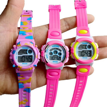 Κορίτσια Παιδικά Καμουφλάζ Δώρα για πολύχρωμα παιδικά πάρτι Ψηφιακά ρολόγια Αγόρια Μαθητές Φωτεινή Φωτεινά Φώτα Αθλητικά LED Ξυπνητήρι Flash