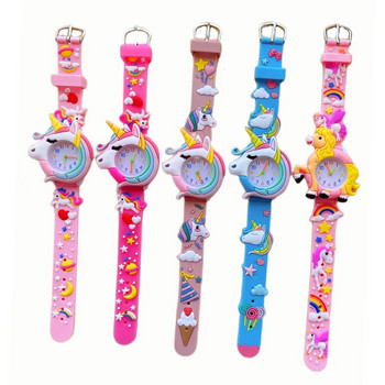 2023 Cartoon Lovely Unicorn Rainbow Star Love Heart 3D Pretty ρολόγια για κορίτσια Παιδικά Παιδικά Φοιτητικά πάρτι Χριστουγεννιάτικο ρολόι