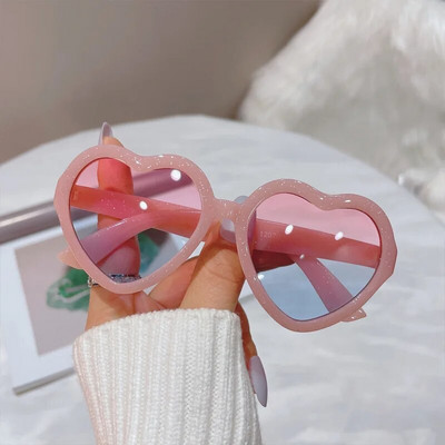 Cute Candy Krāsu Sirsniņas Bērnu Saulesbrilles Bērniem Retro Rozā Karikatūra Saulesbrilles Rāmis Meitenēm Zēniem Zīdaiņiem Saulesbrilles UV400 Brilles