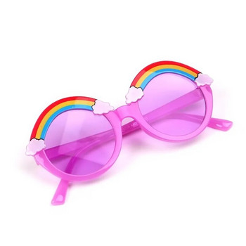 Παιδικά γυαλιά ηλίου για κορίτσια για αγόρια Μάρκα Round Rainbow Πολύχρωμα παιδικά γυαλιά ηλίου Μόδα ροζ απόχρωση Βρεφικά γυαλιά UV400 2-8 ετών