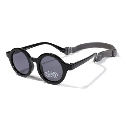 Dječje polarizirane okrugle sunčane naočale Fleksibilna gumena sjenila s remenom za malu djecu, novorođenčad u dobi od 0 do 36 mjeseci