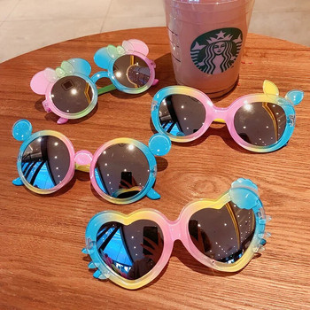 2021 Бебешки момчета Момичета Звезда Анимационни кръгли цветове Слънчеви очила Деца UV400 Очила На открито Деца Летни плажни ваканционни очила