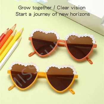 Ροζ Γκρι Love Heart Flower Παιδικά γυαλιά ηλίου Προστασία από την υπεριώδη ακτινοβολία Εξατομικευμένα παιδικά γυαλιά ηλίου Παιδικά αγόρι κορίτσι γυαλιά ηλίου 2024