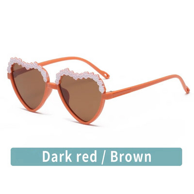 Rozā Pelēka Mīlestības Sirds Ziedu Bērnu Saulesbrilles UV Aizsardzība Personalizētas Bērnu Brilles Bērniem Zēniem Meitenēm Saules aizsargbrilles 2024