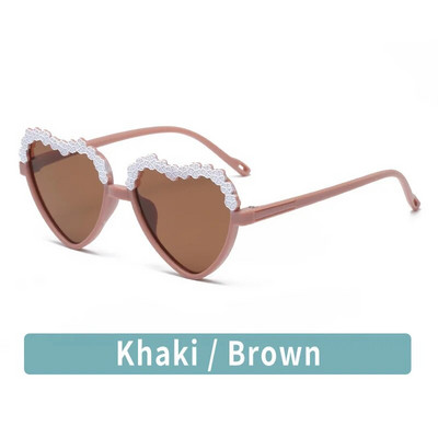 Rozā Pelēka Mīlestības Sirds Ziedu Bērnu Saulesbrilles UV Aizsardzība Personalizētas Bērnu Brilles Bērniem Zēniem Meitenēm Saules aizsargbrilles 2024