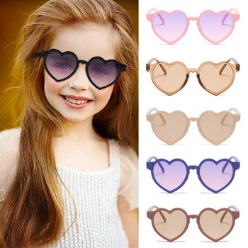 Бебешки момичета Сладки едноцветни слънчеви очила с форма на сърце на открито Слънцезащитни очила Деца Прекрасни акрилни UV400 слънчеви очила Детски очила