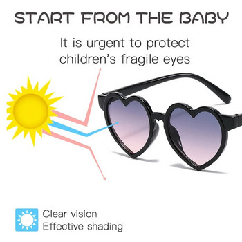 Бебешки момичета Сладки едноцветни слънчеви очила с форма на сърце на открито Слънцезащитни очила Деца Прекрасни акрилни UV400 слънчеви очила Детски очила