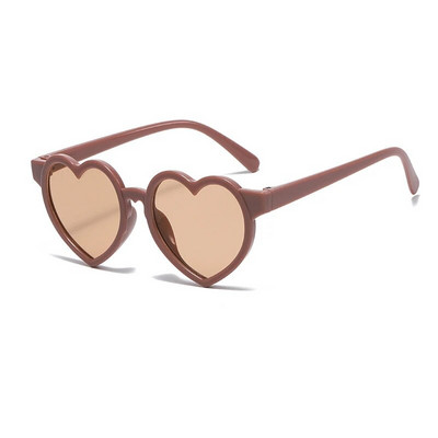 Mazuļu meitenes jaukas vienkrāsainas sirds formas āra saules aizsargbrilles bērniem burvīgas akrila UV400 saulesbrilles bērnu brilles