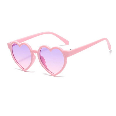Mazuļu meitenes jaukas vienkrāsainas sirds formas āra saules aizsargbrilles bērniem burvīgas akrila UV400 saulesbrilles bērnu brilles