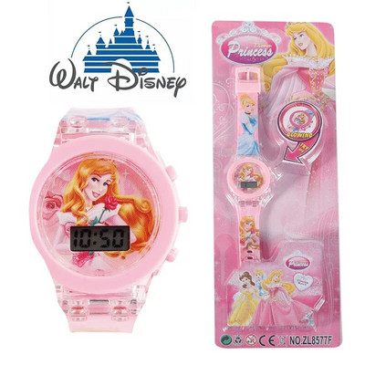 Nou Disney Anime Desene Animat Mickey Minnie Spider-Man Cars Story Princess Ceas pentru copii Ceas electronic luminos Cadou de aniversare