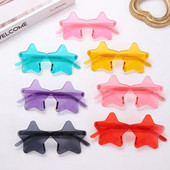 Sunčane naočale bez okvira u obliku zvijezde Jedinstvene prozirne sunčane naočale s pentagramom bez okvira za djecu Ženske smiješne naočale za zabavu