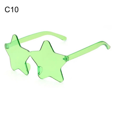 Sunčane naočale bez okvira u obliku zvijezde Jedinstvene prozirne sunčane naočale s pentagramom bez okvira za djecu Ženske smiješne naočale za zabavu