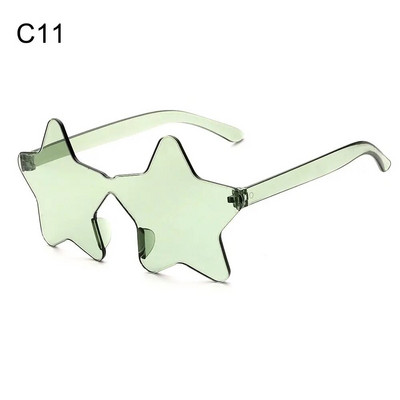 Sunčane naočale bez okvira u obliku zvijezde Jedinstvene prozirne sunčane naočale s pentagramom bez okvira za djecu Ženske smiješne naočale za zabavu